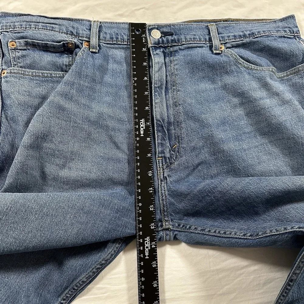 Levis 505 Jeans Mens 40x30 Blue Regular Fit Straight Leg Medium Wash Denim Faded